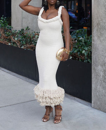 2024 Hand-Woven Jasmine Rope Shoulder Strap Bag Tuxedo Dress LX0104